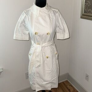 BCBGMAXAZRIA white shirt sleeves double breasted trench coat dress XXS